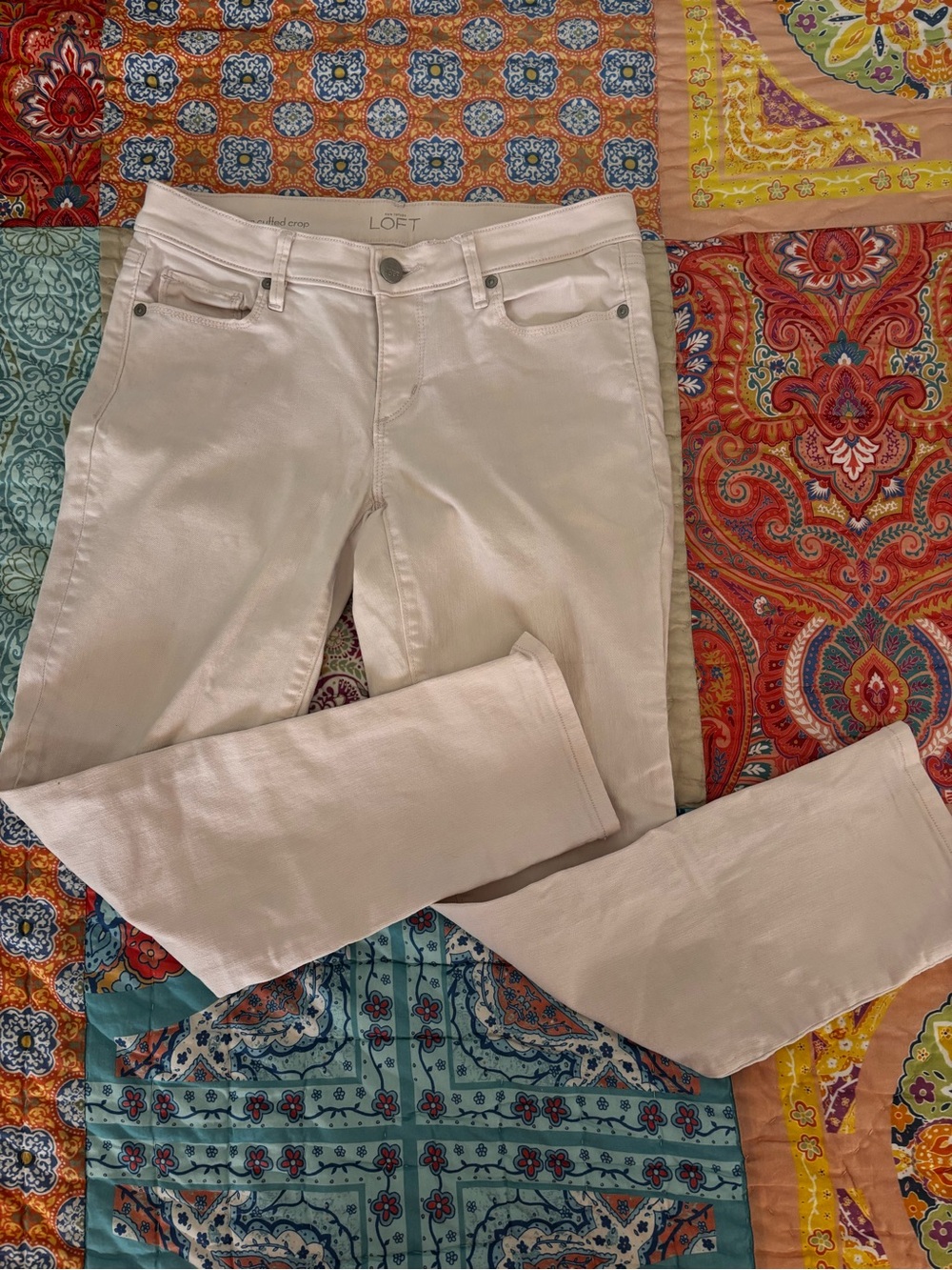 Loft pale pink cropped jeans. Size 4